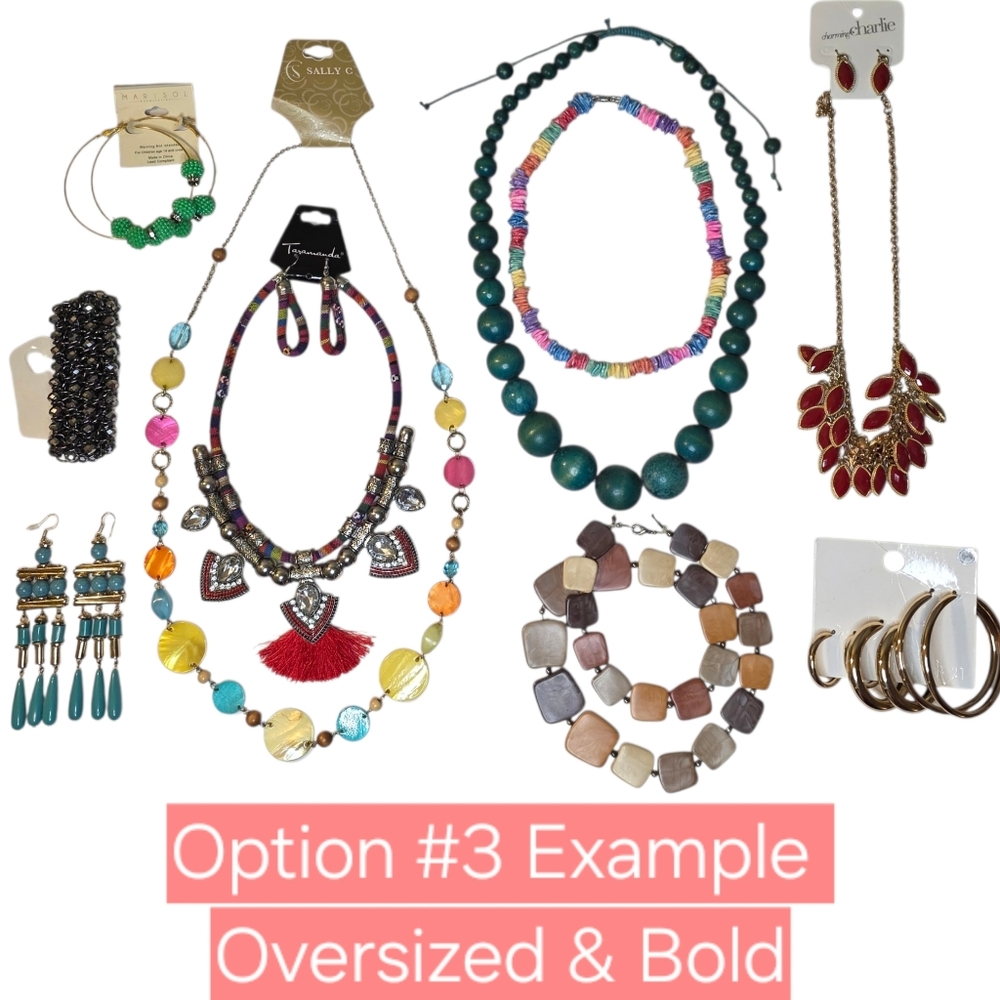 Fashion Jewelry Mystery Box Boho Gold & Silver Metal Or Oversized Bold Sets - Picture 6 of 6